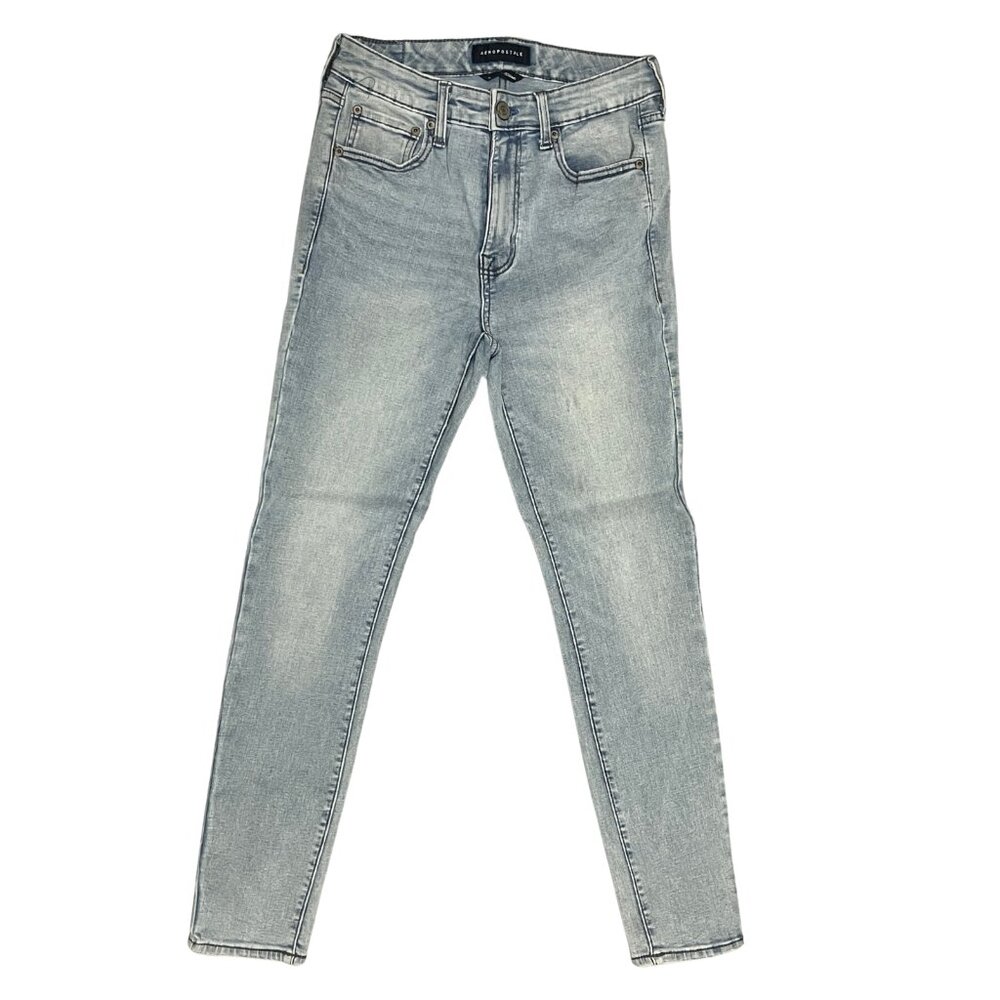 AERO Women's High Waisted Jegging Size 4 Classic Light Wash Soft Stretch Denim